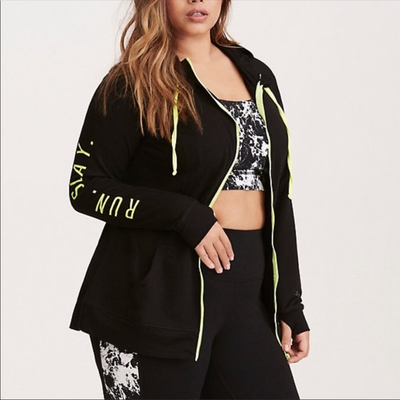 torrid Tops - 🔴SOLD🔴Torrid hoodie black and lime green trim